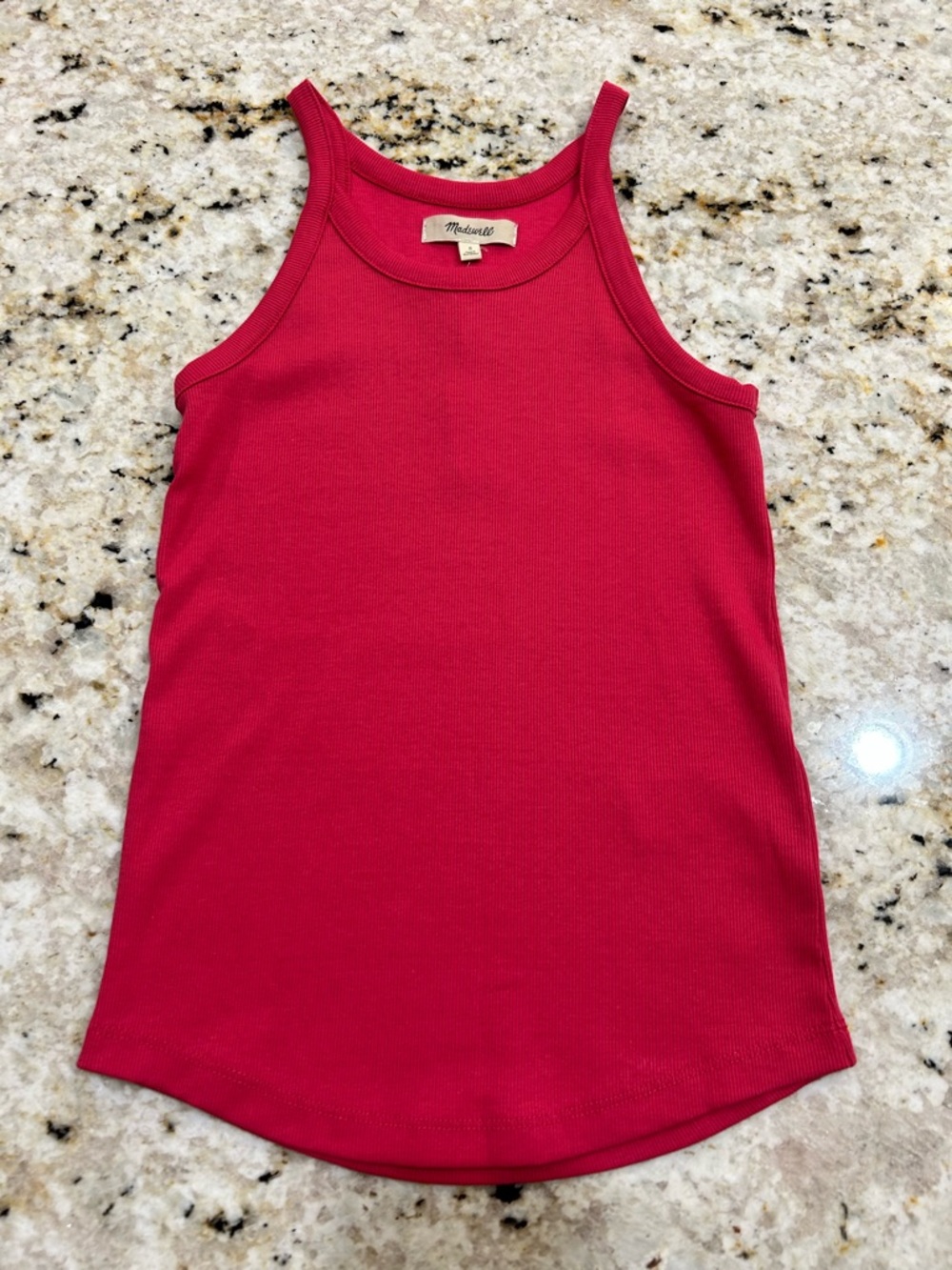 Madewell Bright Red Ribbed Tank